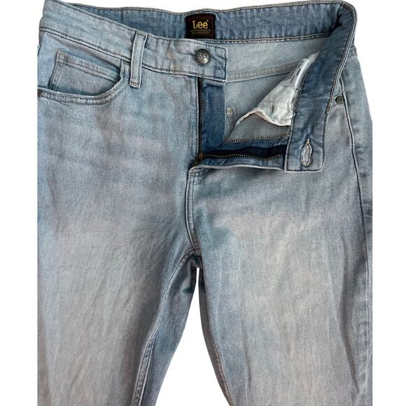 Lee Vintage Modern Stretch High Rise Ombre Flare Frayed Hem Jeans Size 4 - Picture 6 of 8